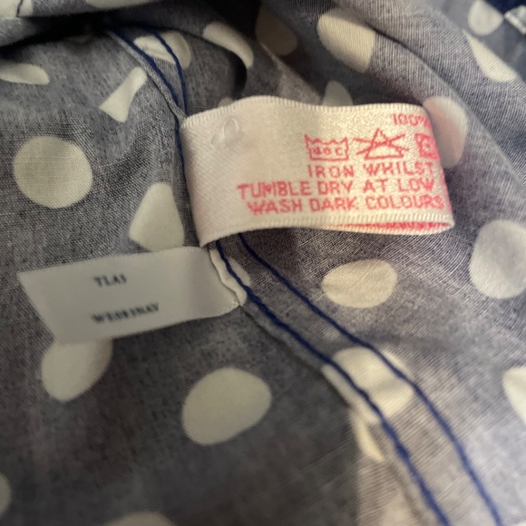 Charles Tyrwhitt polka dot shirt blue and white size 4 - Picture 5 of 7